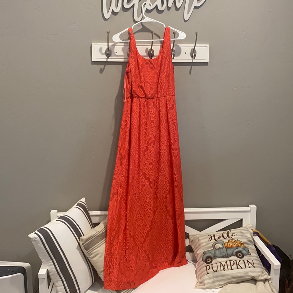 AUW size 6 pink floor length dress